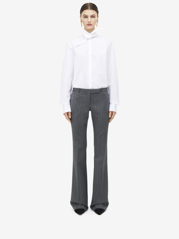 ALEXANDER MCQUEEN - Herringbone Bumster Trousers - Item 838792QJAFE112
